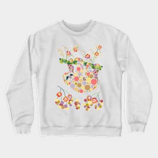 Pretty Sloth Animal Graphic Design Circles Dots Bubbles Crewneck Sweatshirt